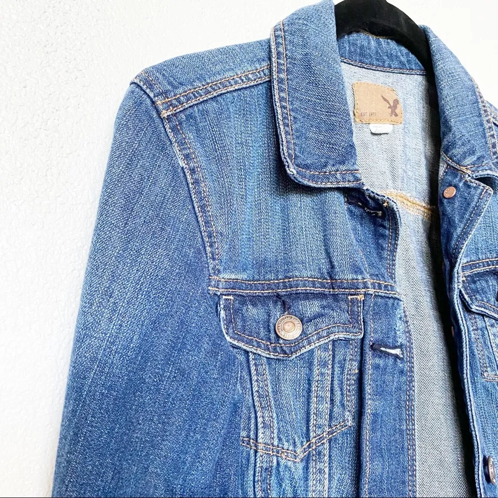 American Eagle Dark Wash Denim Jacket Size XS - Image 5