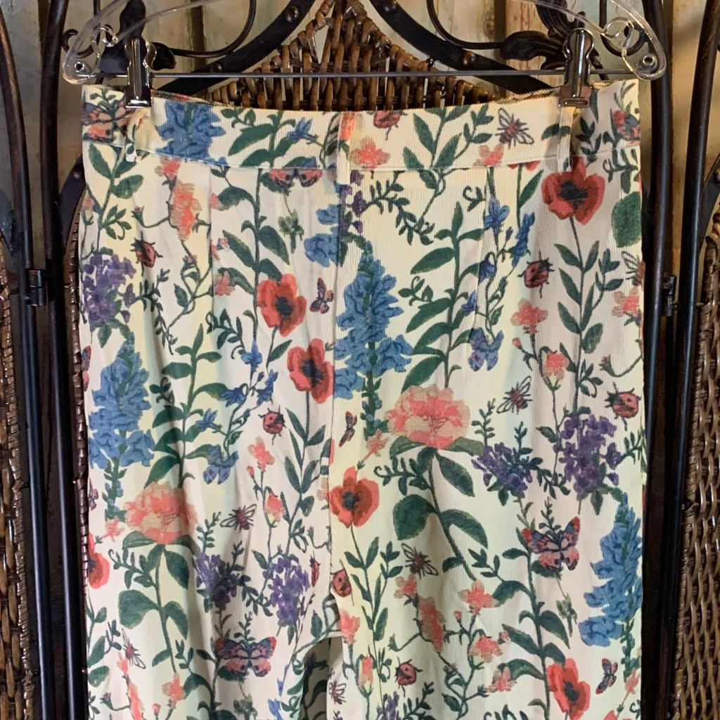 NWT Cider Floral Print Corduroy Pants Size L - Image 3