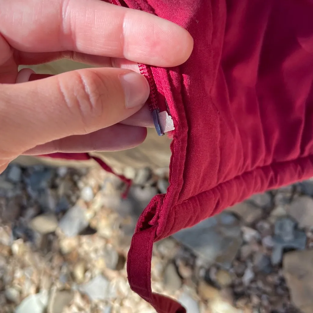 Vintage Mid Length Quilted Coat in Red Size Medium Oversized Small - Image 7