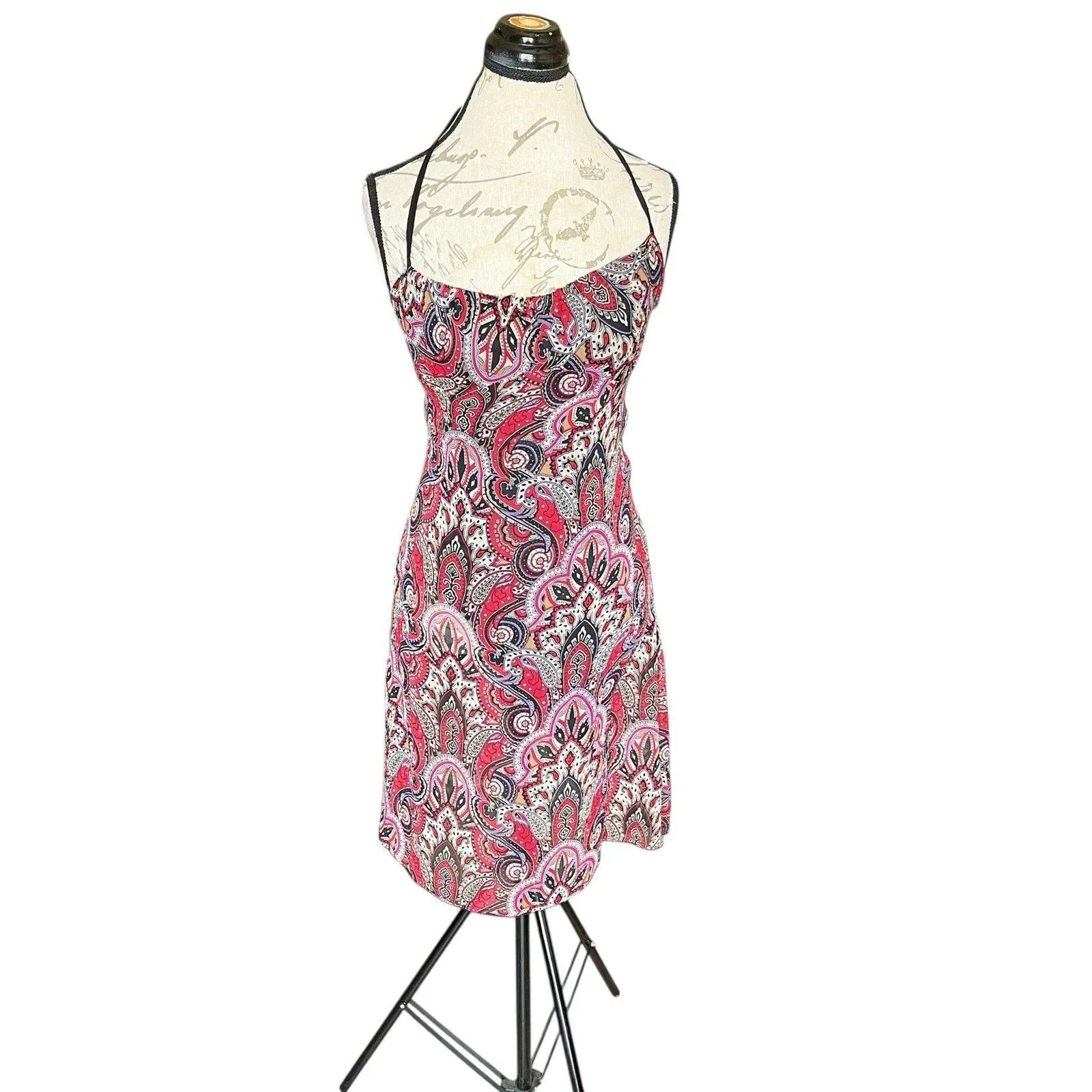 SASCH Womens Dress Halter Paisley Short Bohemian Y2k 90s Festival Party Cocktail - Image 2