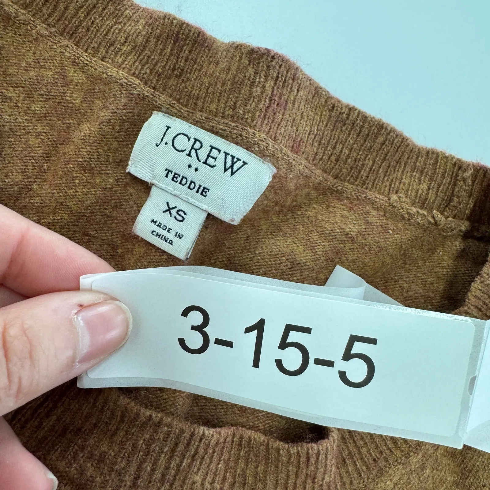 J.Crew‎ Sweater Womens XX Small Brown Teddie Knit Cotton Wool Blend - Image 4