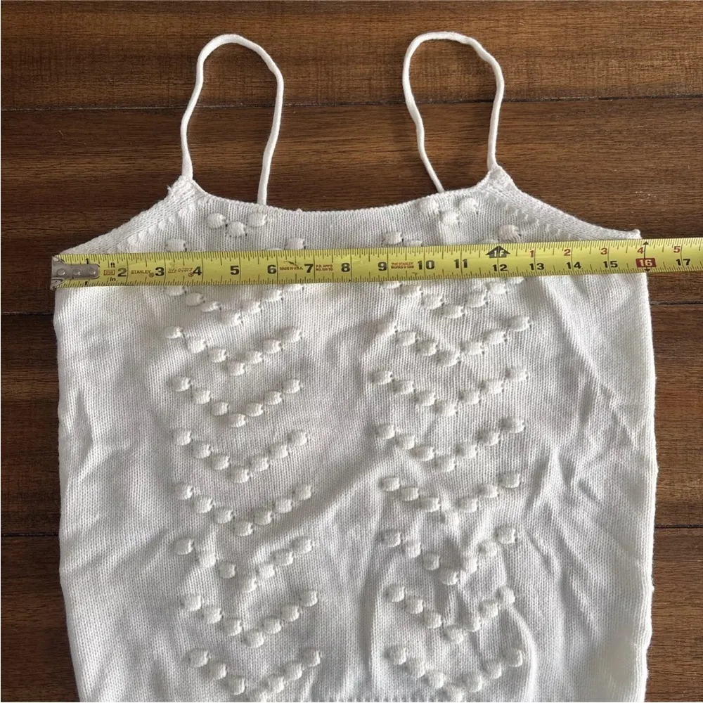 Andree by the Unit Small Ivory Spagetti Strap Tank Sweater Knit - Image 6