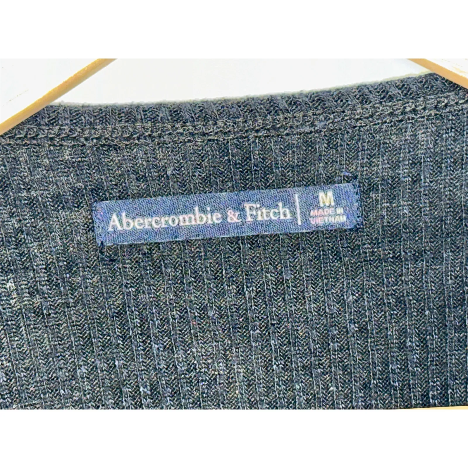 Abercrombie & Fitch Black Ribbed V-Neck Wrap Long Sleeve Sweater Top Womens Sz M - Image 3