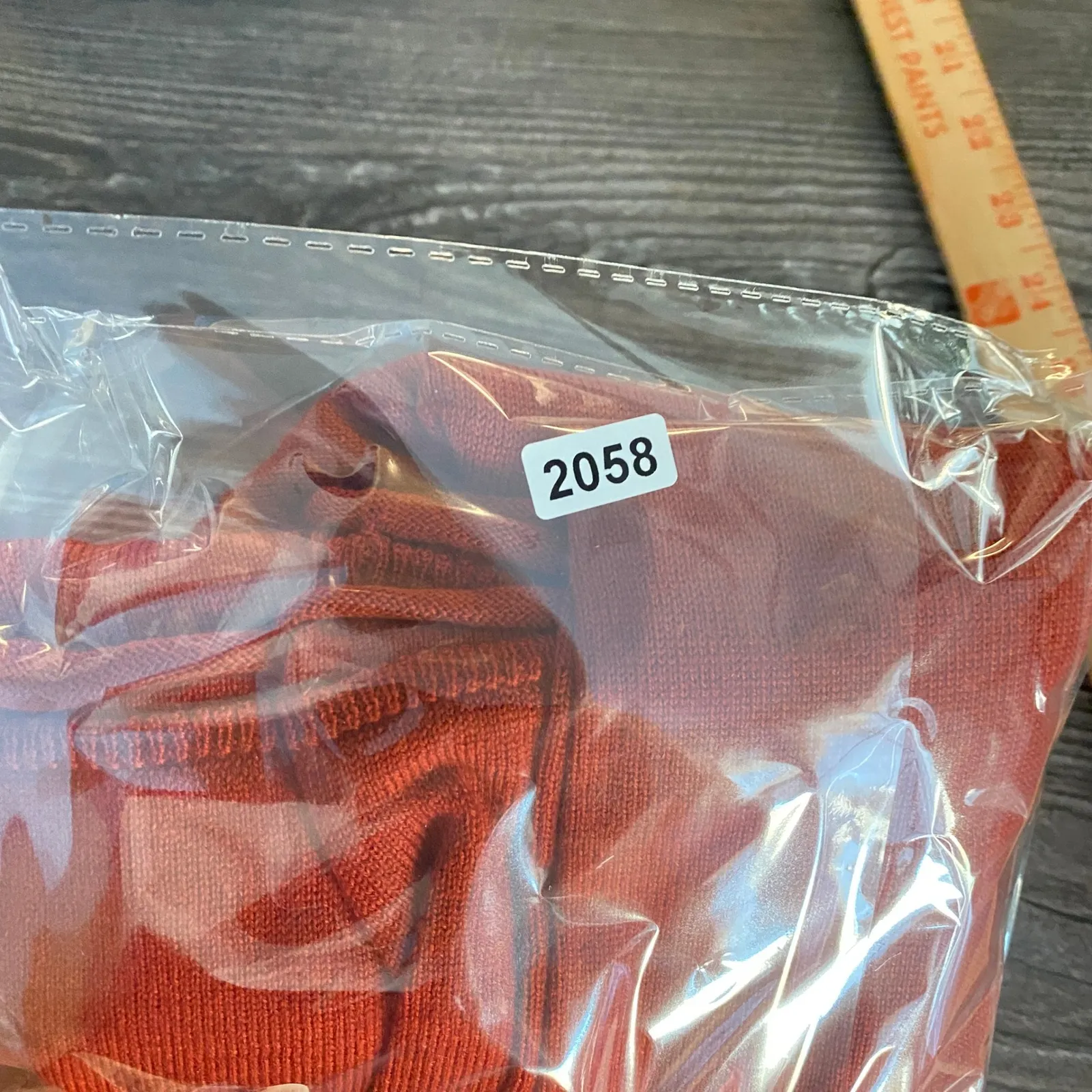 Garnet Hill Burnt Orange Mock Neck Long Sleeve Merino Wool Sweater Size S FLAWED - Image 9