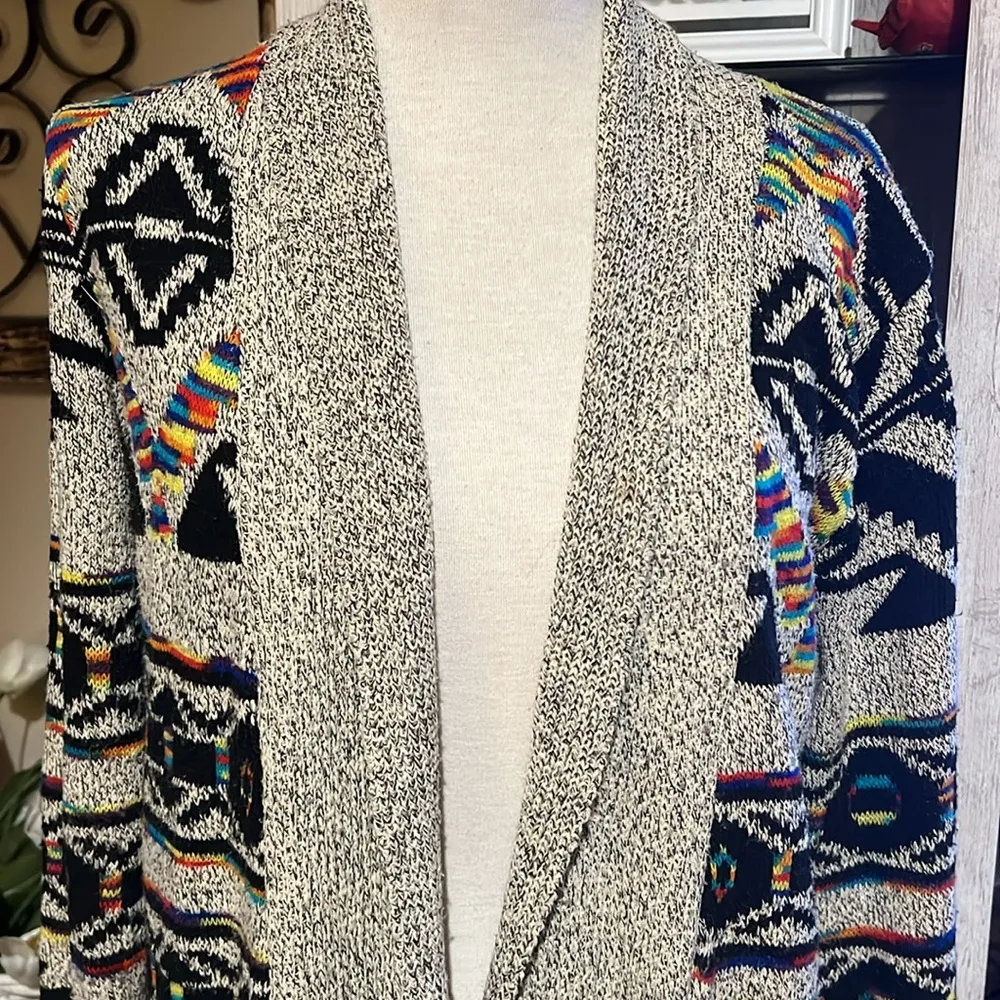 Northern Angel By Anthropologie Aztec Boho Southwestern long cardigan Womens S - Image 3