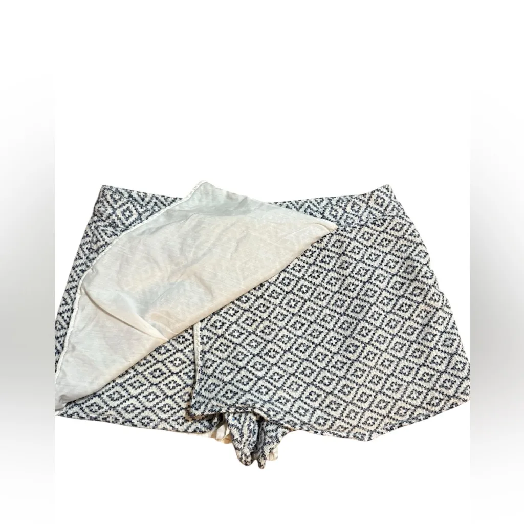 GAP Womens Skort Shorts Cotton Lined Woven Blue White Geo Sz 14 - Image 7