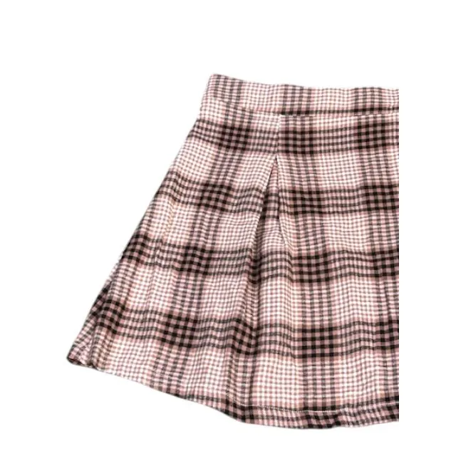 NWT Pleated Mini Skirt L Plaid Pink Academia‎ Preppy Fall School Soft Grunge - Image 10