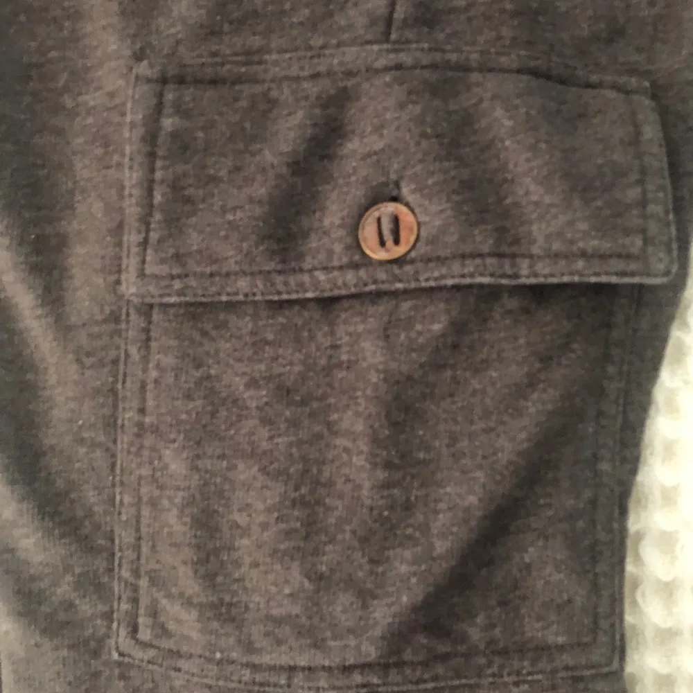 Prana Breathe Brown Heather Cropped Knit Cargo Pant Sz. M Tied Hem Casual - Image 5