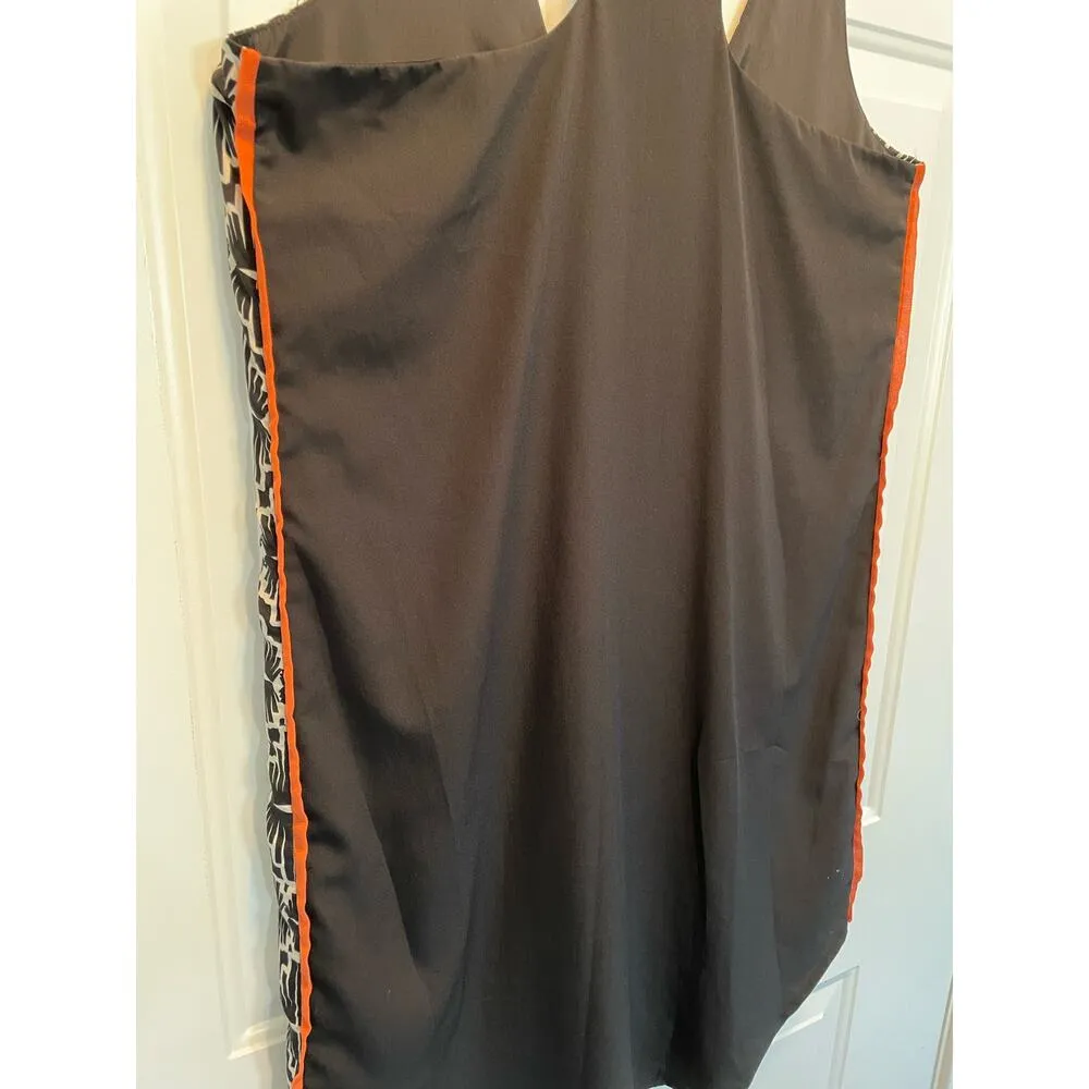Chloe Olivers Racerback Orange Accent Geometric Sleeveless Dress M Black Size M - Image 5