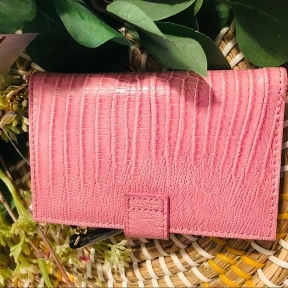 Betsey Johnson Pink Heart Keychain Wallet Card Case Snap Closure NWT - Image 3