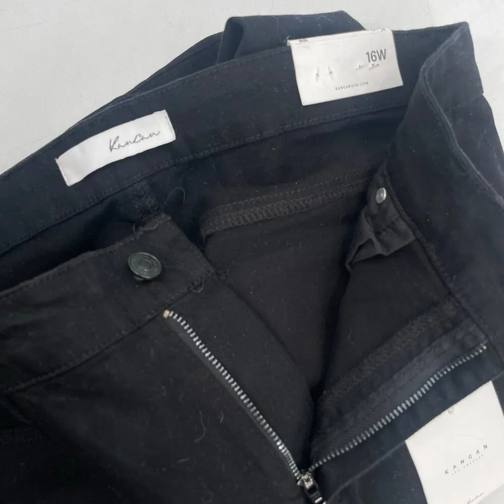 KANCAN Jeans Size 16W Denim Black NWT Mid Rise Cotton Stretch Flare Curvy Plus - Image 10