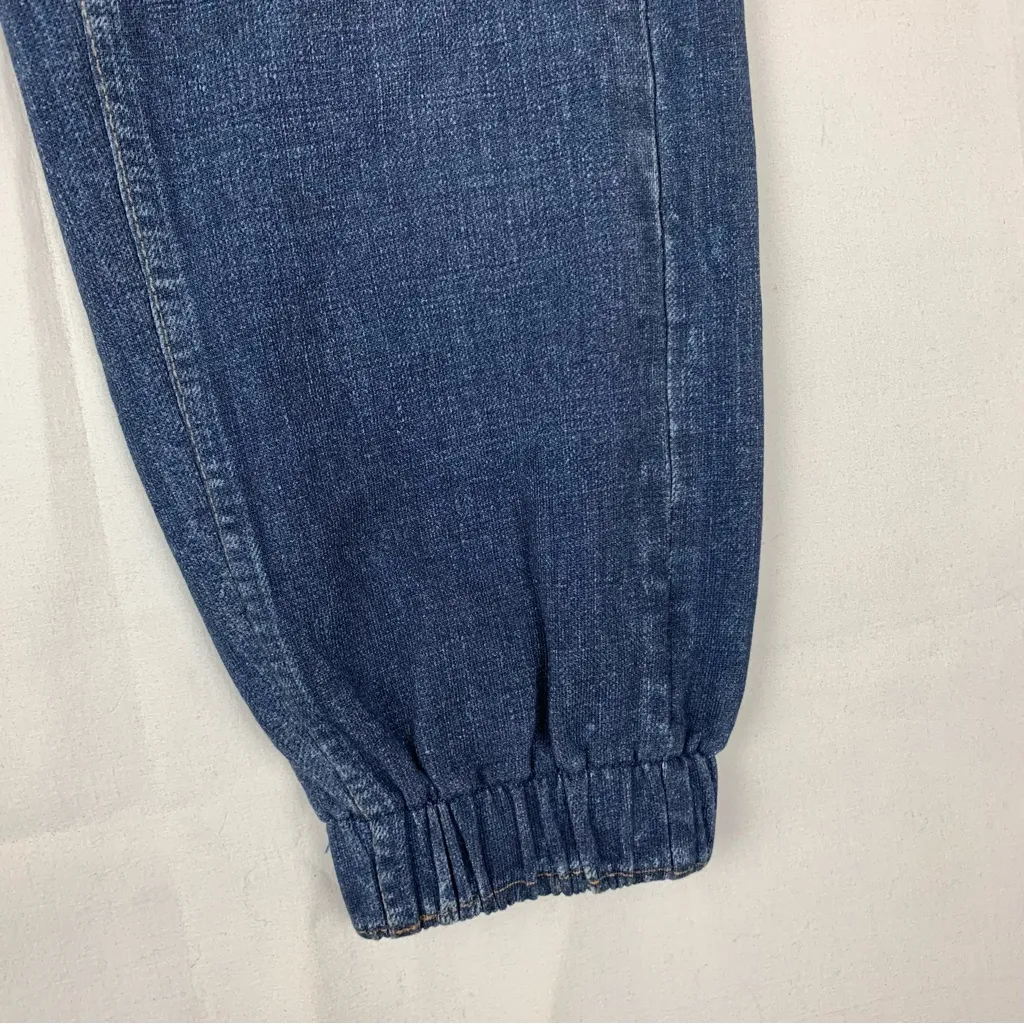 Rag & Bone size XS Miramar joggers Blue Cotton Terry faux jeans printed denim - Image 6