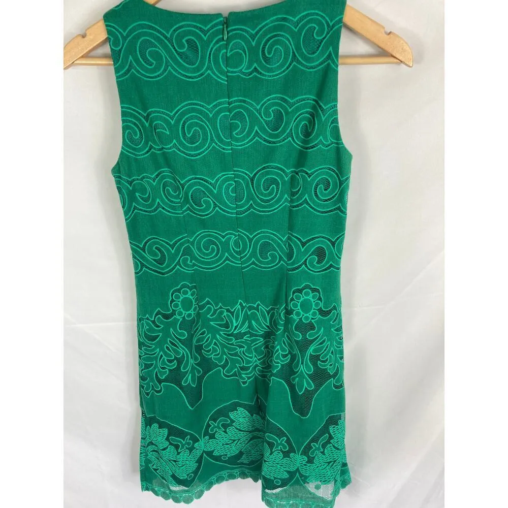 Eliza J Lace Sleeveless Dress Green Size 0P - Image 7