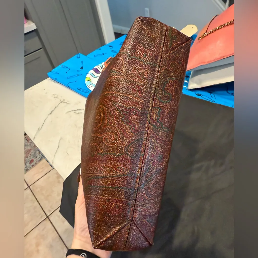 ETRO Paisley Pattern E Logo Plastic Handle PVC Pouch
Handbag (2PIECE) Brown - Image 15