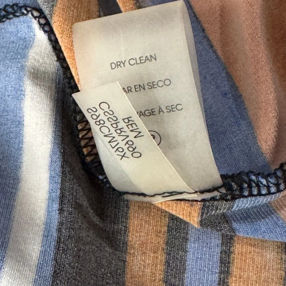 Calvin Klein Large Top Striped Sleeveless Stretch Pleated Keyhole Round Neck - Image 10