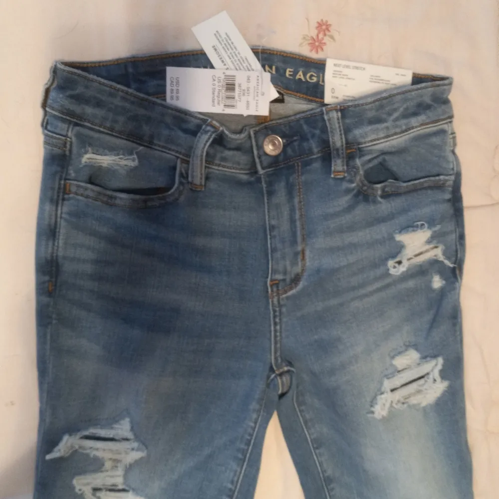 AE American Eagle 0 26 Jegging Next Level Stretch Distressed Jeans New - Image 4