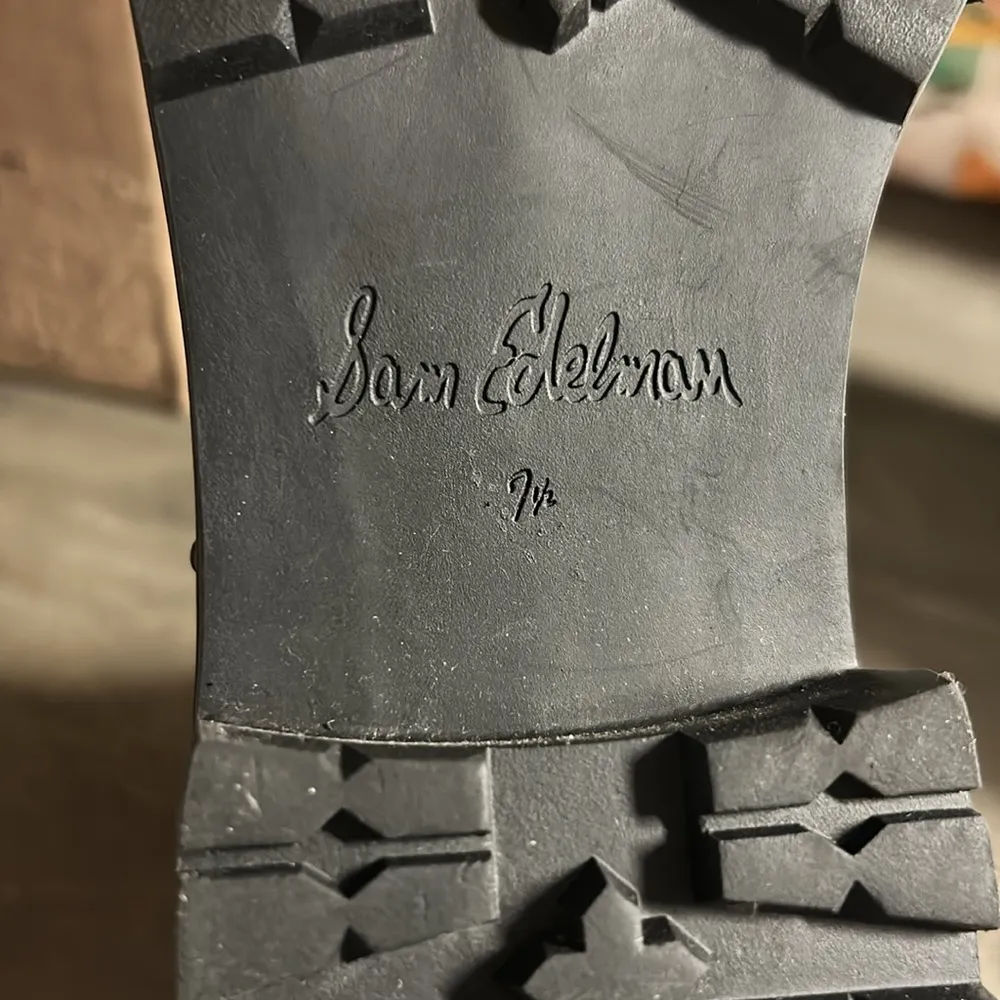 Sam‎ Edelman Womens Jennifer Combat Boots Size 7.5 White Leather Textured Zip Up - Image 7