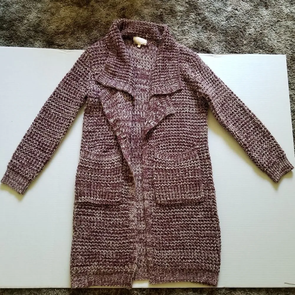 NWOT Skies are Blue Bradi Open Cardigan burgundy pockets women’s size medium - Image 3