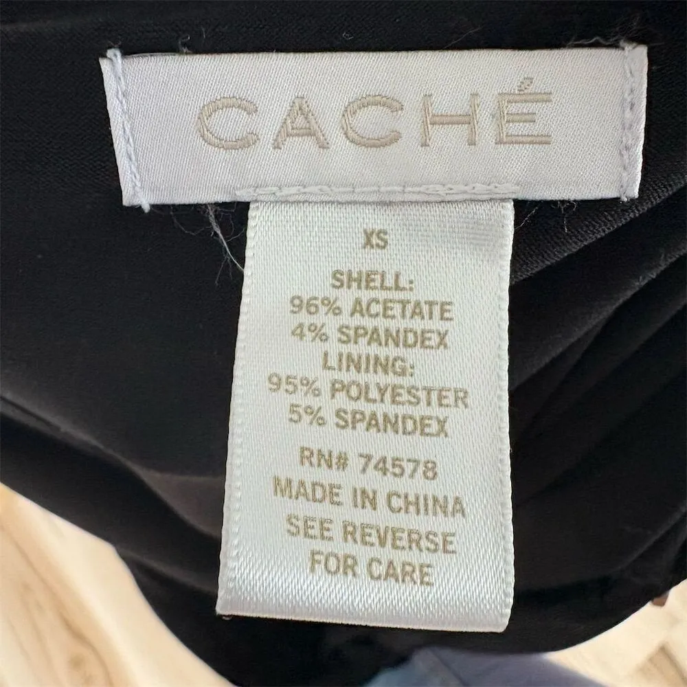 CACHÉ Women's XS Black and gold V-Neck Long-Sleeve Midi Dress Party - Image 7