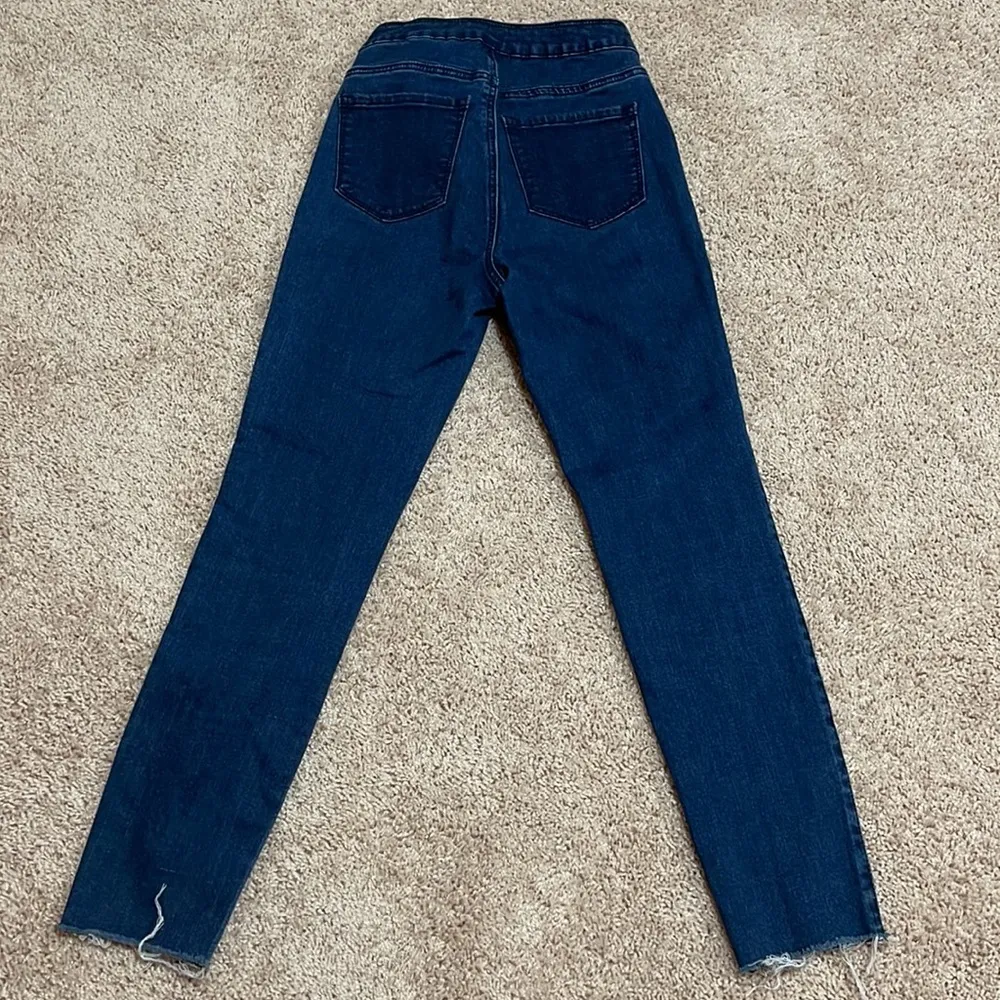 Dex Retro jeans with white stripes down side. Size 26 - Image 2
