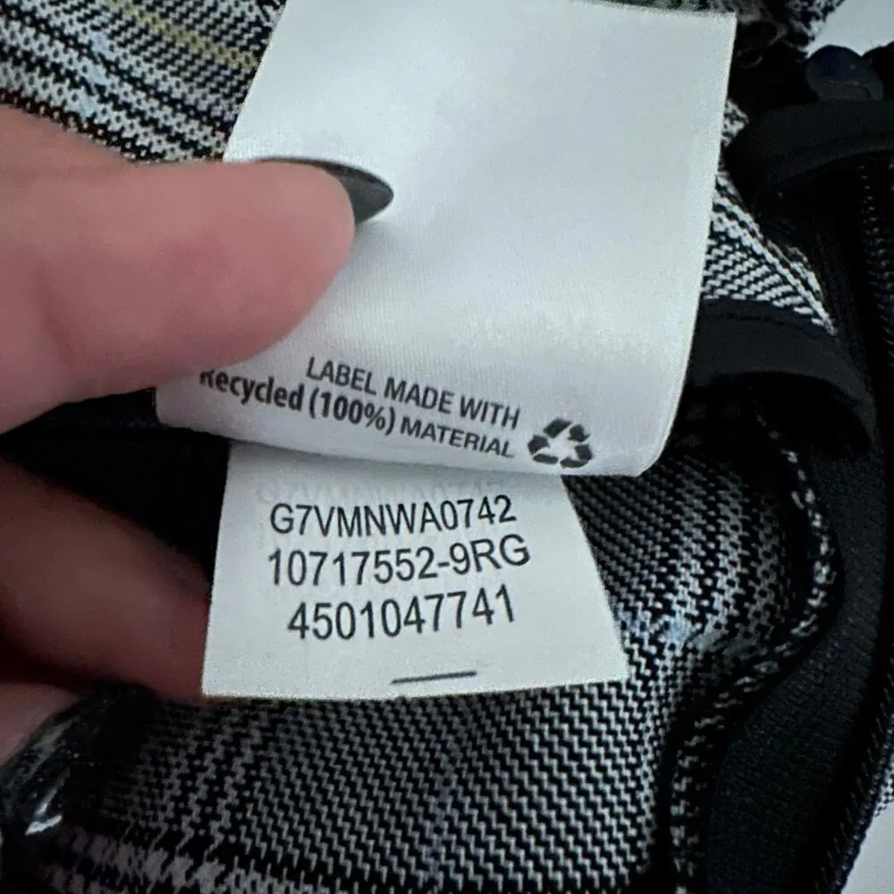 Bar III Women's Plaid Wide Leg Crop Pants Size 12 High Rise Trousers Work Office - Image 9