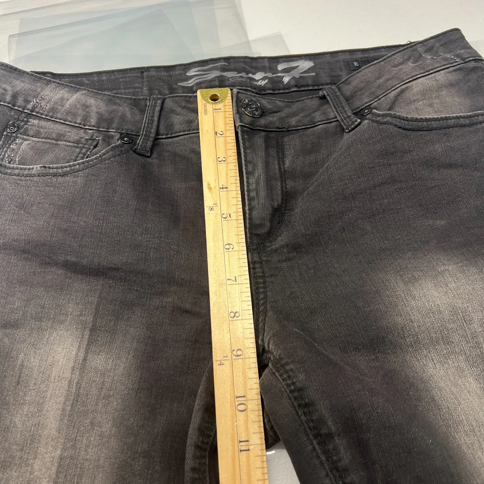 Seven7 Leggings Jeans Womens 10 Black Cotton Stretch Everyday Wear Mid Rise - Image 13