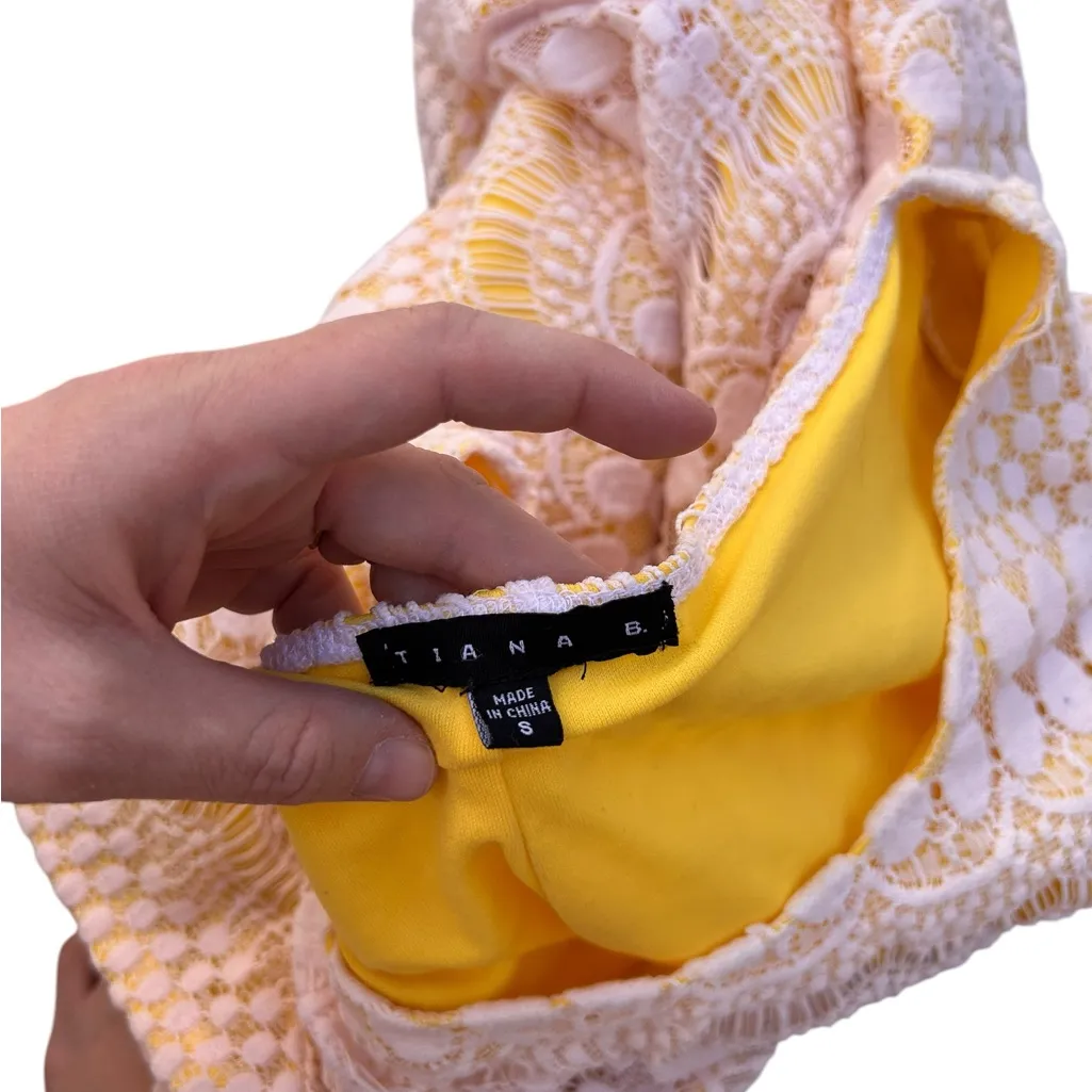 Tiana B. White lace dress size‎ S Yellow - Image 3