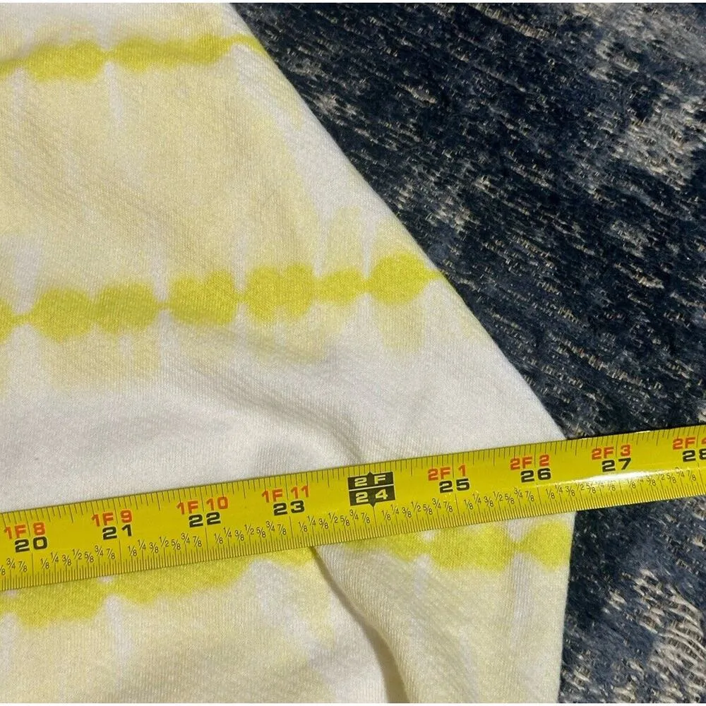 LOFT Dress Tie Dye Sleeveless Oversized Shoulder Pads Terry Yellow White Large - Image 6