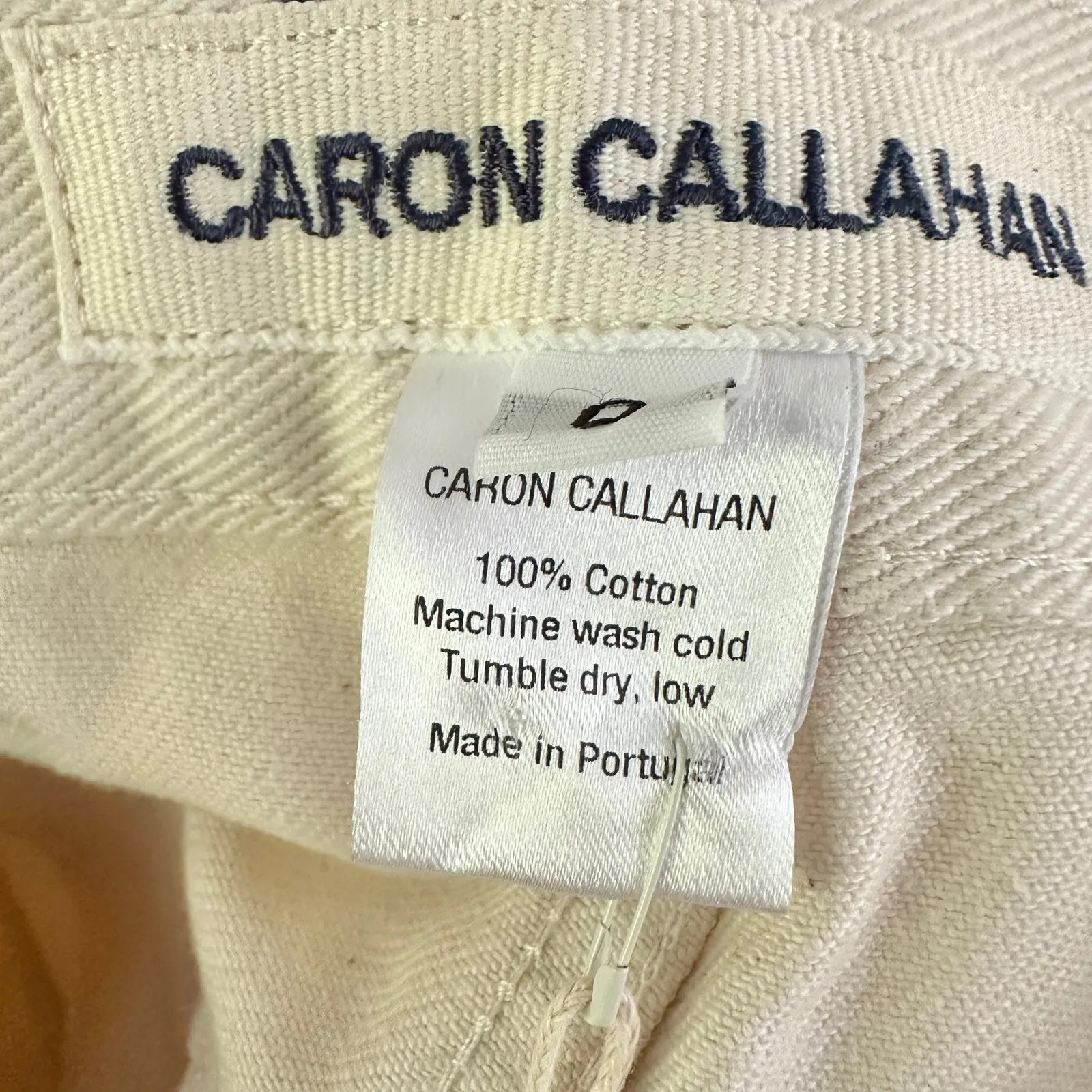 Caron Callahan NWT Stewart Khaki Painter Print Sz 0 Straight Wide Leg Jeans Pant Tan - Image 12