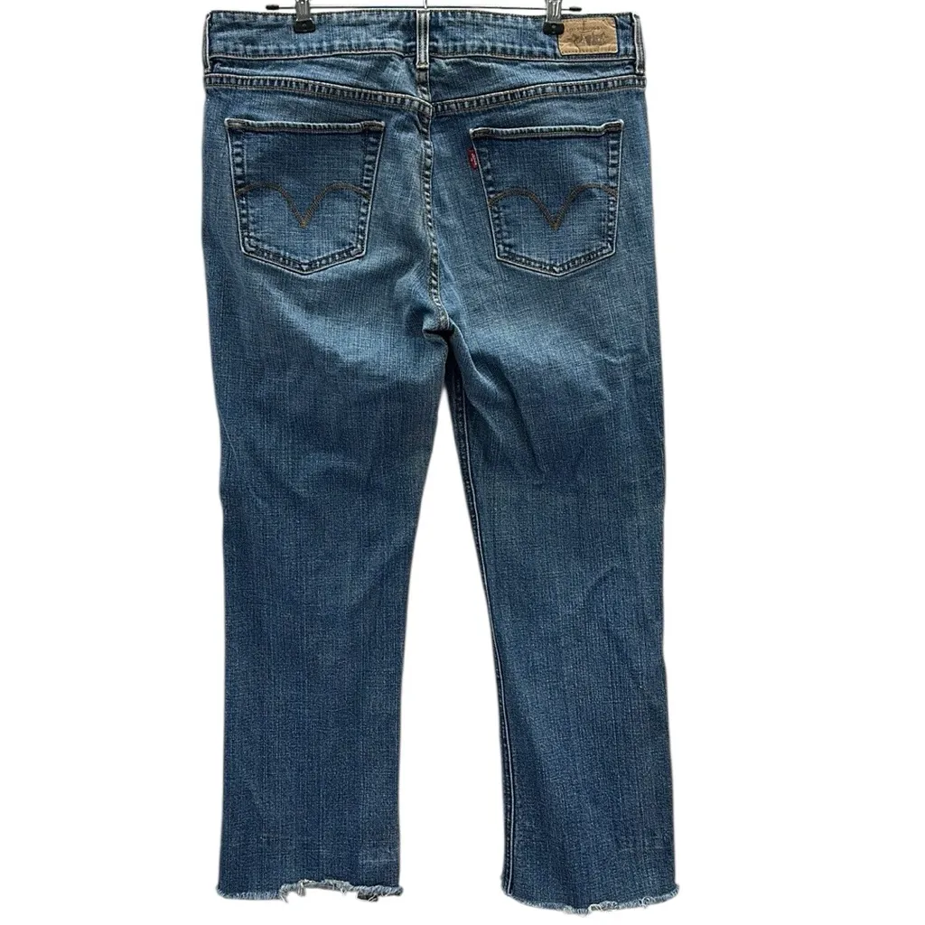 Levis 526 Raw Hem High Rise Slender Bootcut Stretch Denim Blue Jeans Womens 14 M - Image 5