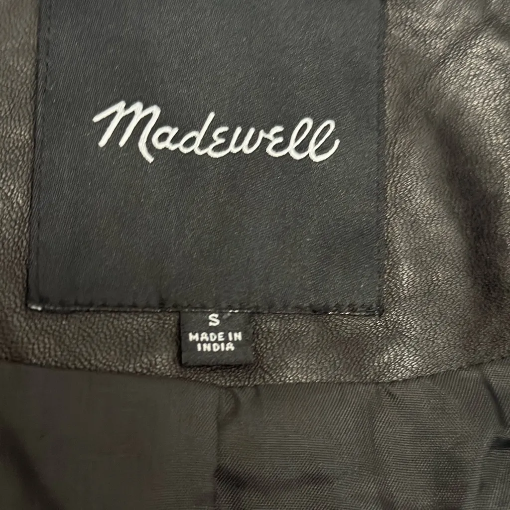 Madewell  Washed Leather Motorcycle Jacket-‎ New S - Image 7