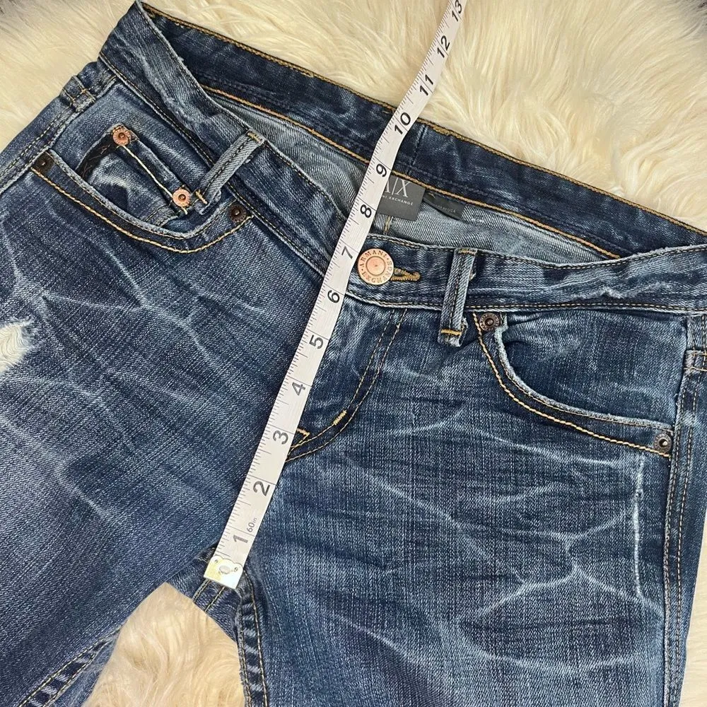 Armani Exchange light destroyed denim sz 2 Blue - Image 7
