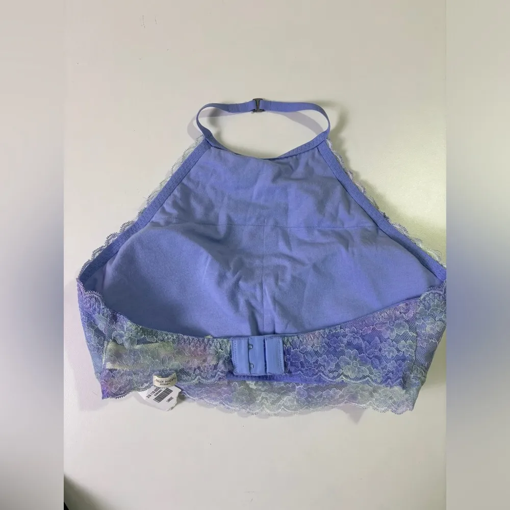 NWT Gilly Hicks Hollister Lavender & Mint Longline Halter  Bralette L - Image 4