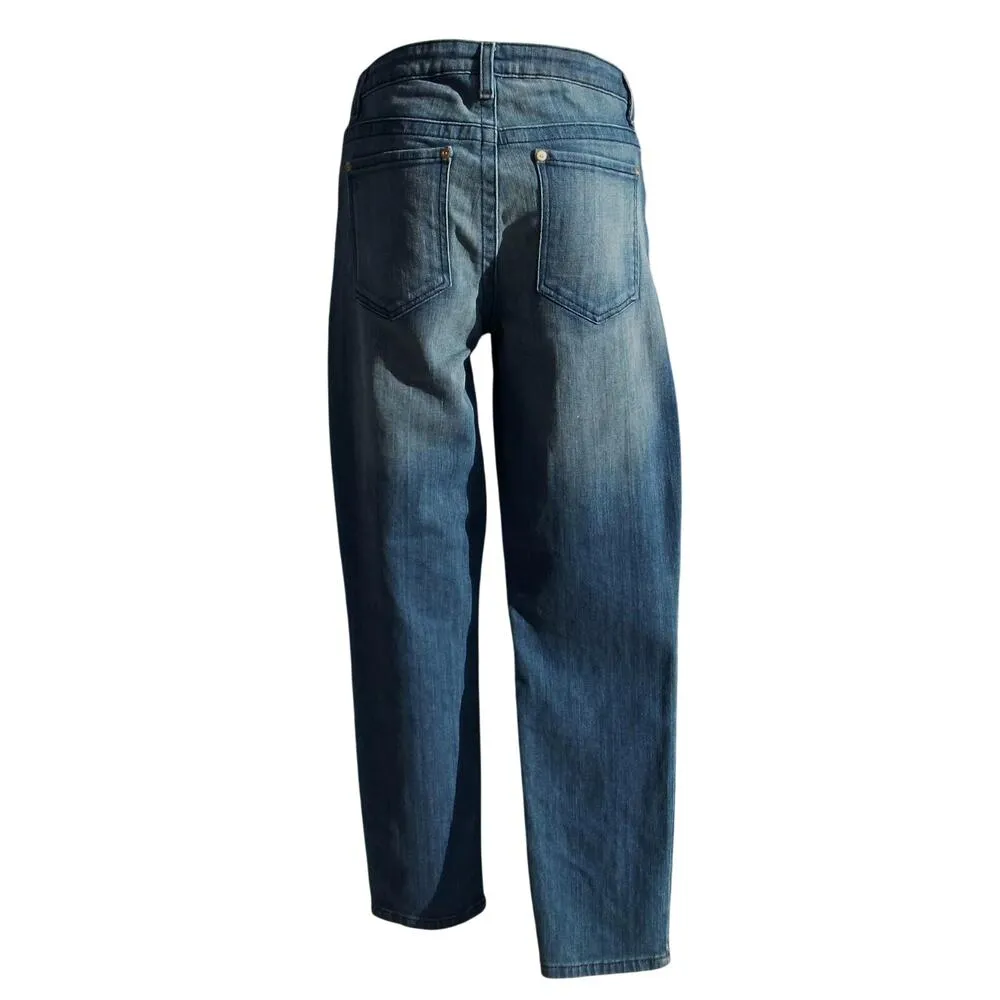 Cache Slight Fade Denim Jean Pant Stretch Animal Print pLeather Trim New NWT $98 - Image 6