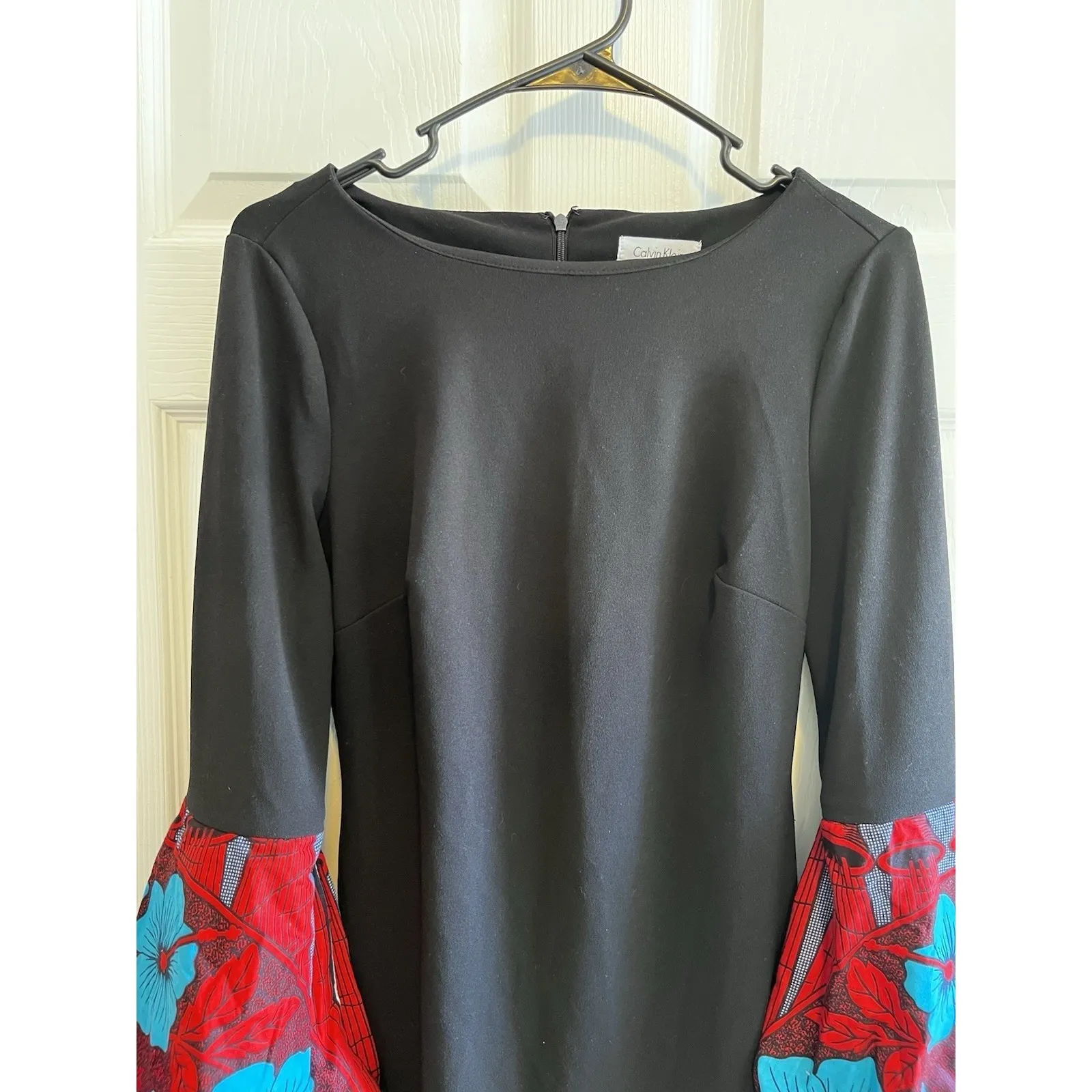 Black Calvin Klein Dress Ankora Style African Floral Size 4 - Image 7