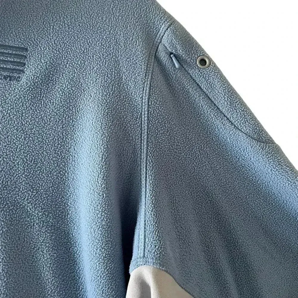 Lands’ End ¼ ZIP Fleece Blue Gray Long Sleeves Soft Cozy Unisex Jacket 3X #1308 - Image 9