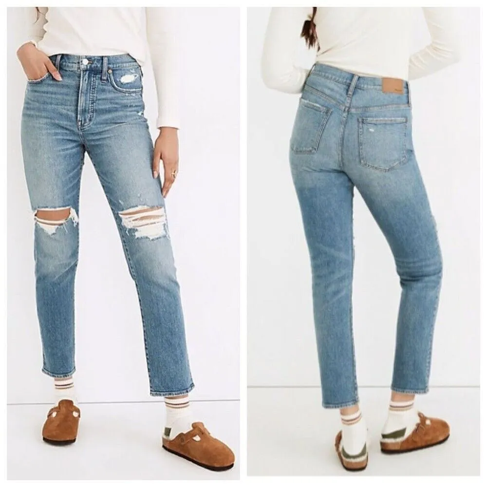 Madewell The Perfect Vintage Jean Denman Wash Size 26 Distressed Cropped - Image 2