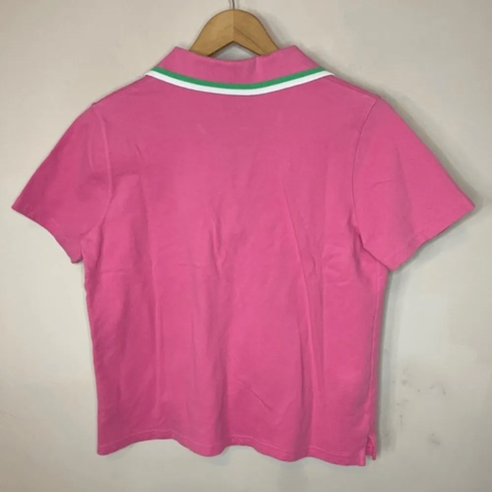 NORTHERN ISLES Pink Cropped‎ Polo, Large - Image 4