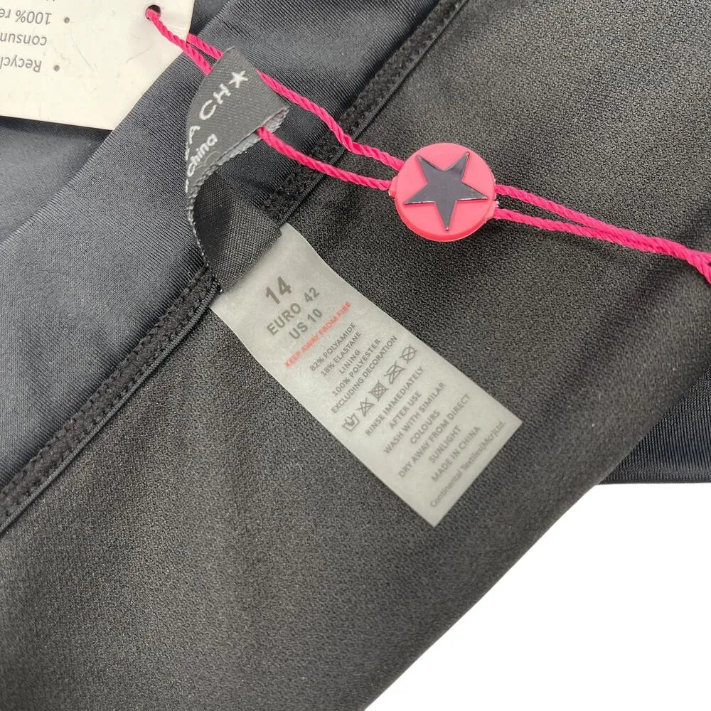 SouthBeach Swimwear Super High Rise Black Bikini Bottoms US 10 NEW with Tags! - Image 4