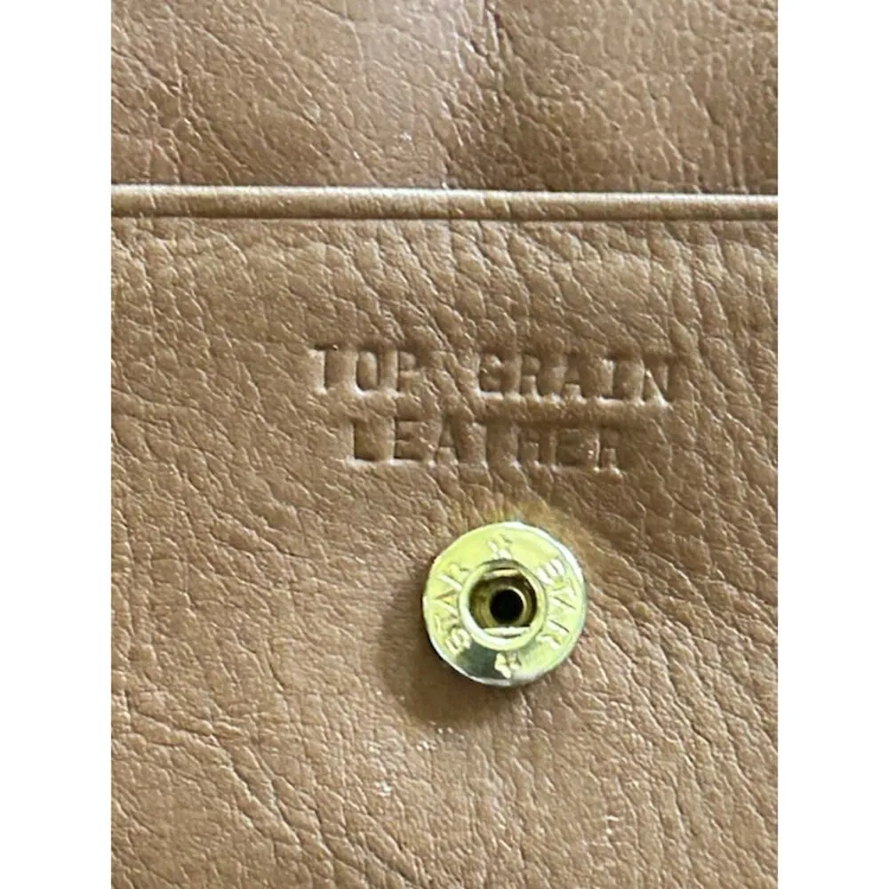 Vintage Top Grain Leather Crossbody Wallet Purse – Blush Tan – 7x5 - Image 6