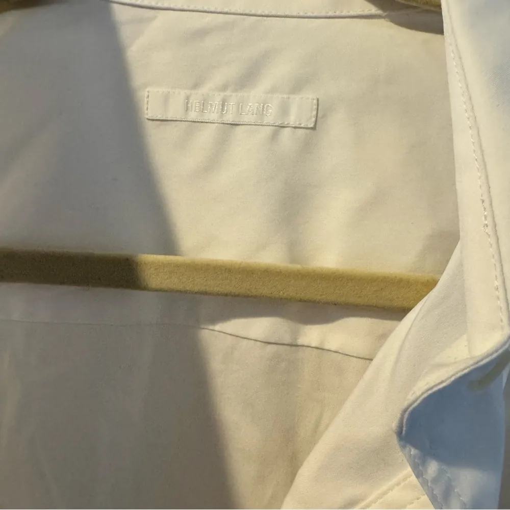 Helmut Lang Gathered Button-Front Long Sleeve Knot White Shirt | S - Image 4