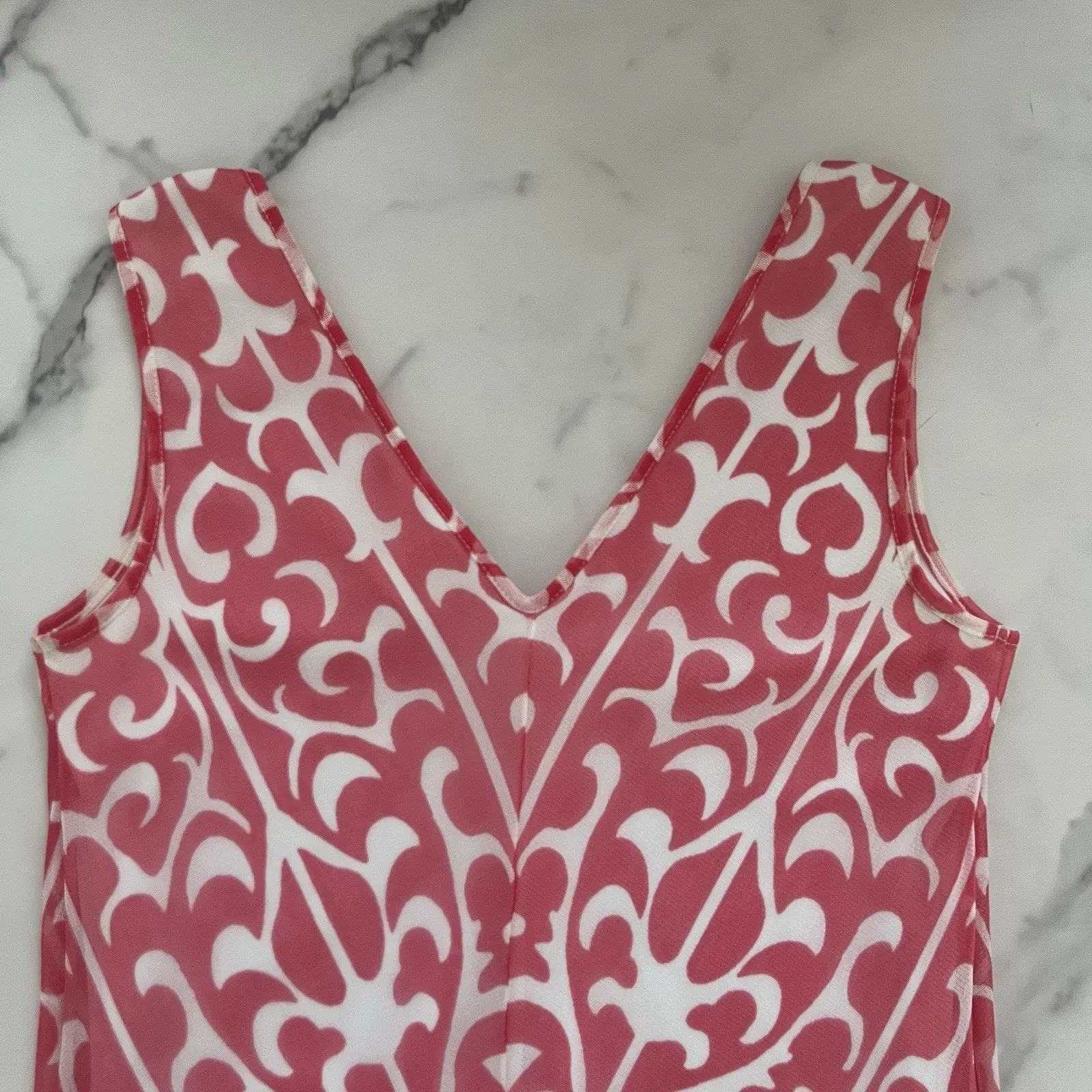 Vivienne Tam Y2K Mini Dress XS Pink Coral Mesh Retro Vintage Dainty Coquette - Image 7