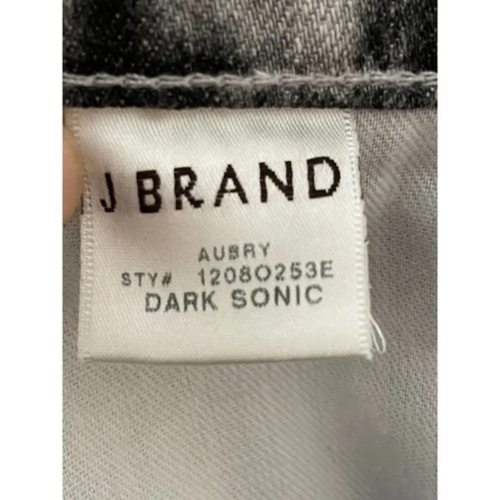 J Brand Aubrey Ankle Jeans Dark Sonic Women's Size 28 Black White Acid Wash Crop - Image 10