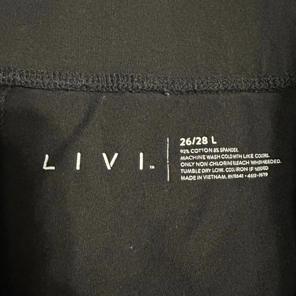 LIVI Yoga Pants Women's Plus Size 26/28 Long Athleisure Active Straight Stretch Black - Image 3