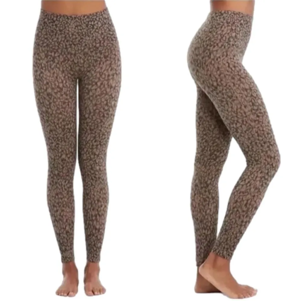 SPANX NWOT Look at Me Now Leggings mini leopard black brown tan leggings - S/P - Image 2