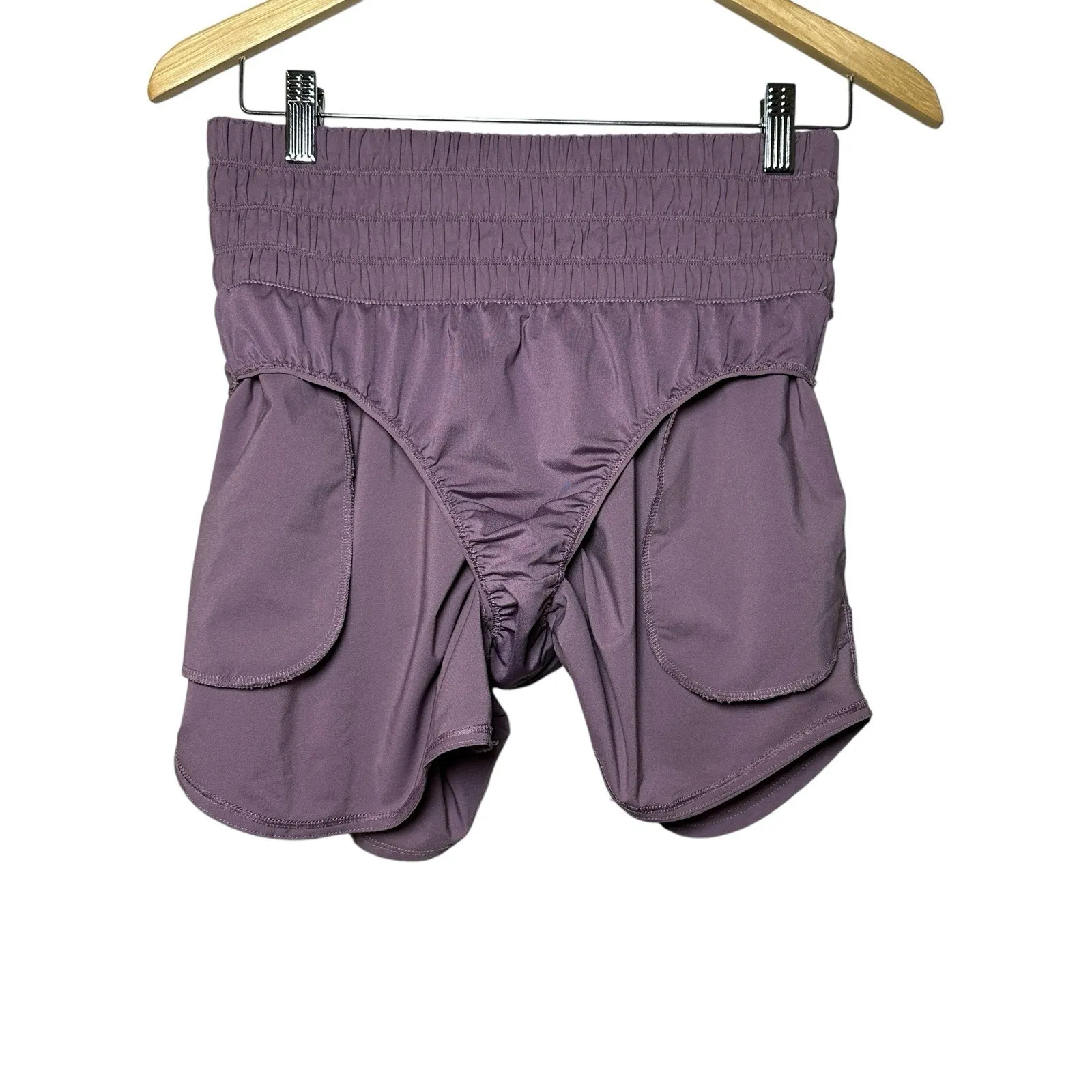 Nike Dri-FIT Womens M Violet Athletic Shorts High Rise Running Training Gym Core - Image 10