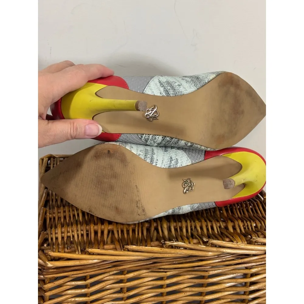 Women's Rock Republic Heels Size 8 Blue Red - Image 5