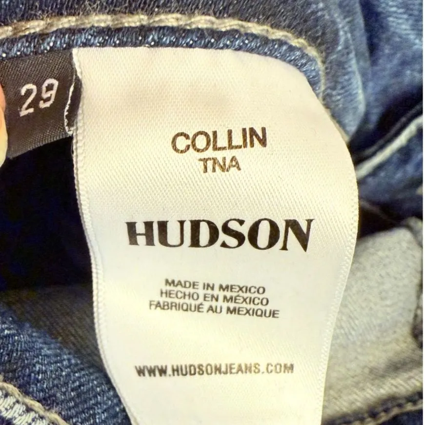 Hudson Collin TNA Medium Wash Flap Pocket Skinny Cropped Rolled Ankle Jeans 29 - Image 3