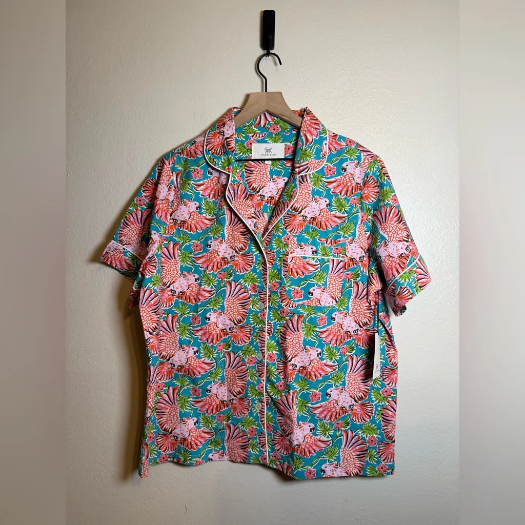 Printfresh Playful Parrots Short PJ Top - Image 2