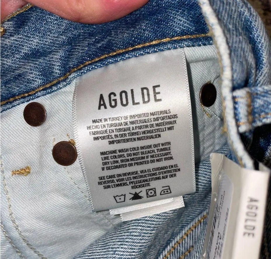 NWT AGOLDE Fen High Rise Relaxed Taper Denim Jeans Size 24 - Image 9